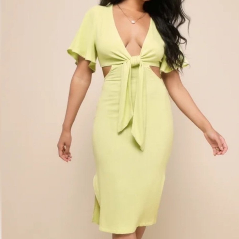 Lulus summer journey tie front dress small